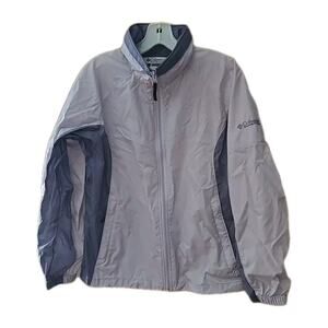 Columbia Purple Full Zip Packable Waterproof Windbreaker Jacket Womans Sz Medium